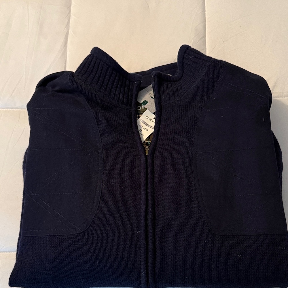 Orvis Men's Dark Blue Zip-Up jacket